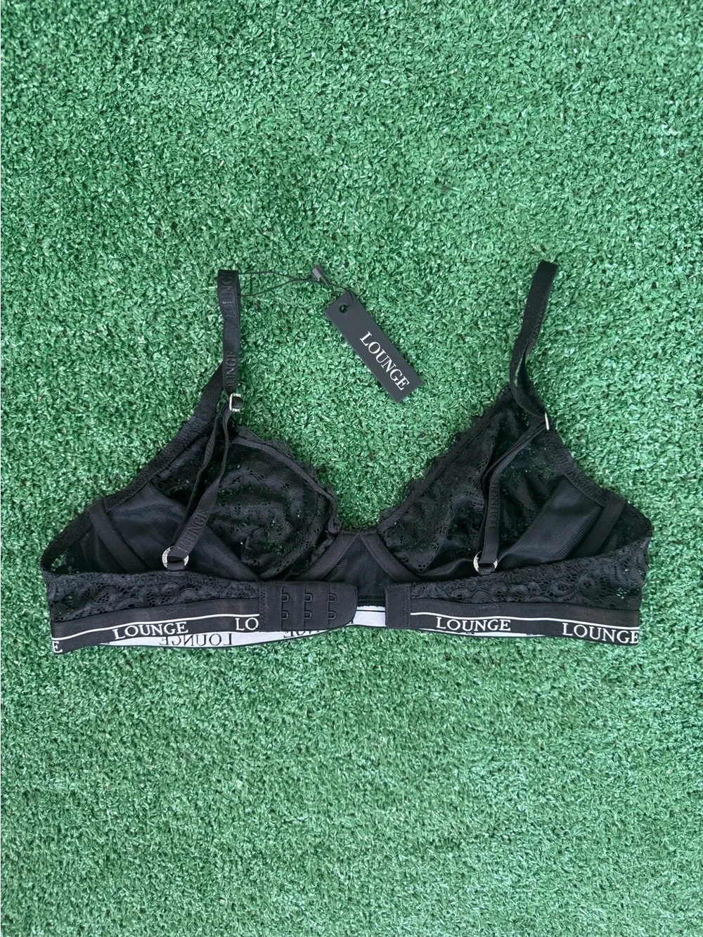 Lounge Black Floral Lace Underwire‎ Bra 34B NWT